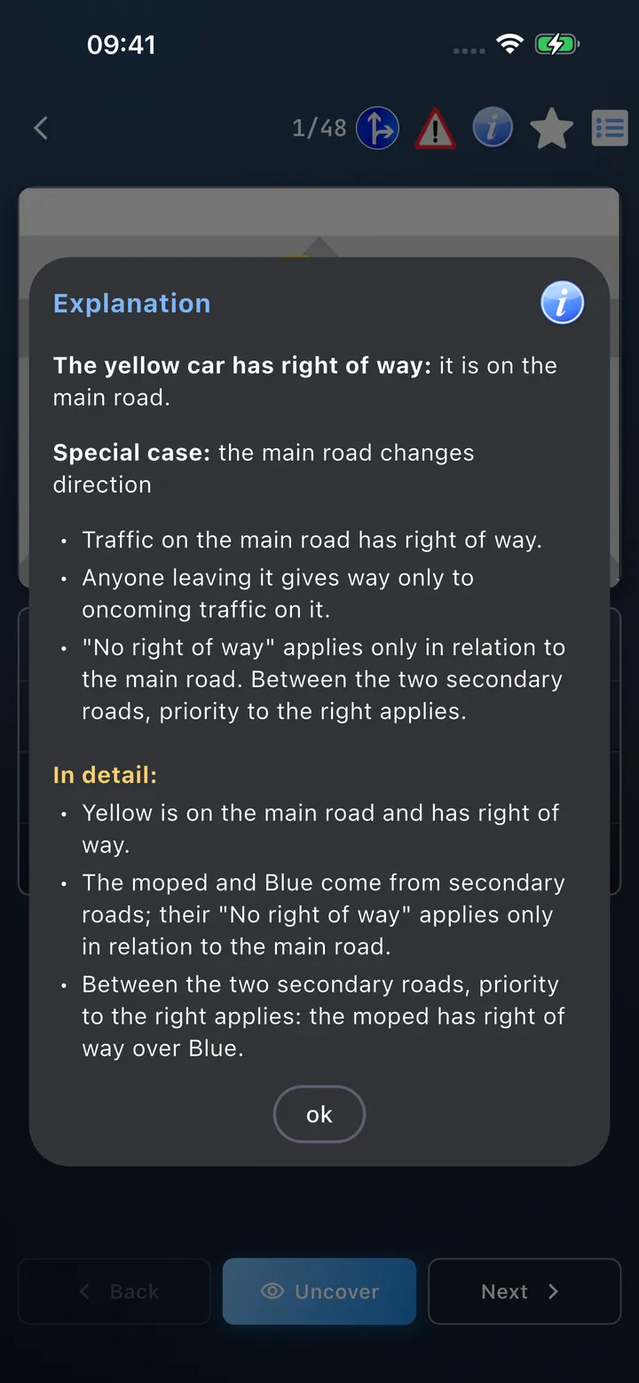 Moped Theory App – detailed explanation of the theory question