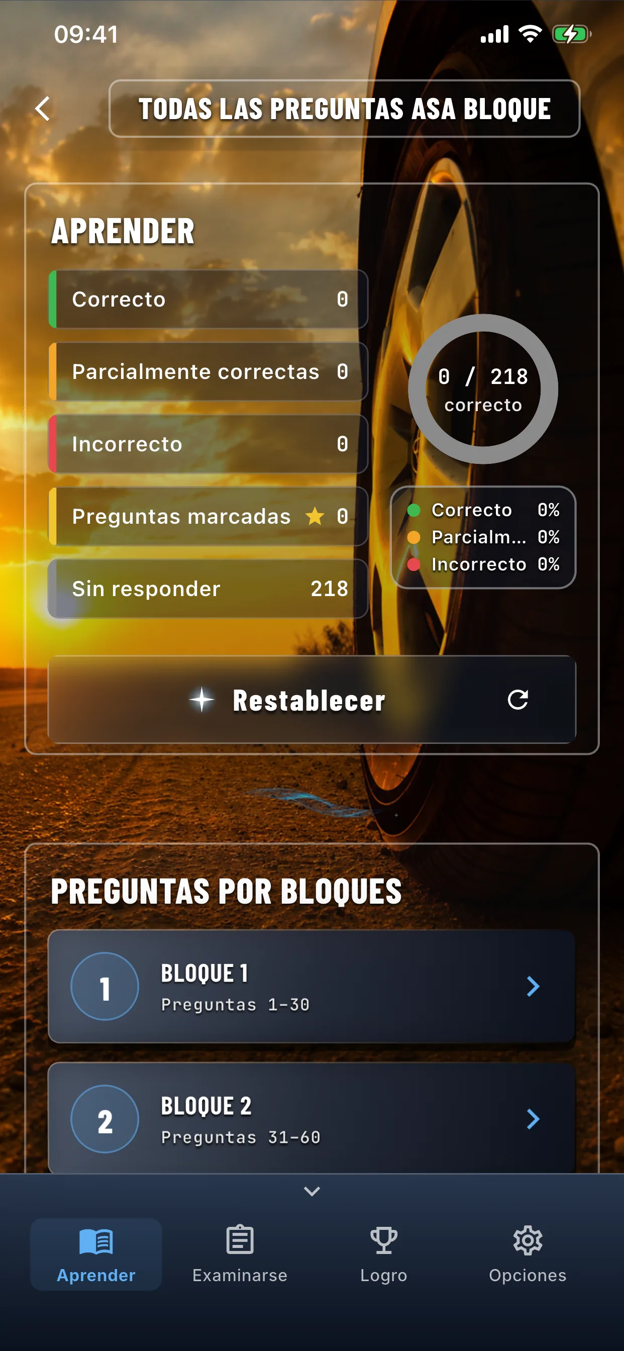 App de teoría del coche – aprendizaje por bloques