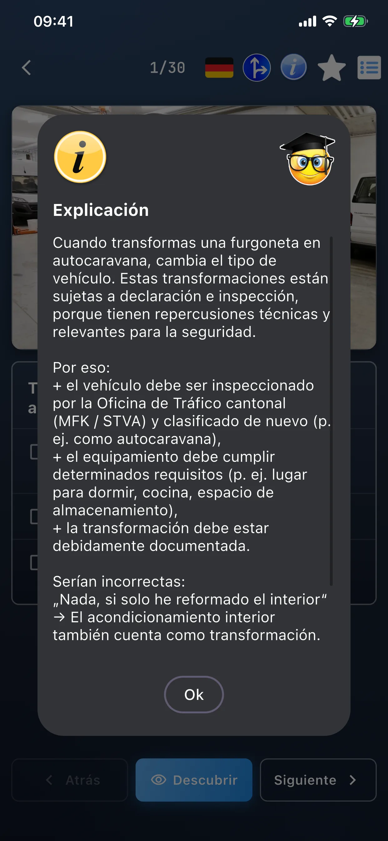 App de teoría del coche – explicación detallada de la pregunta
