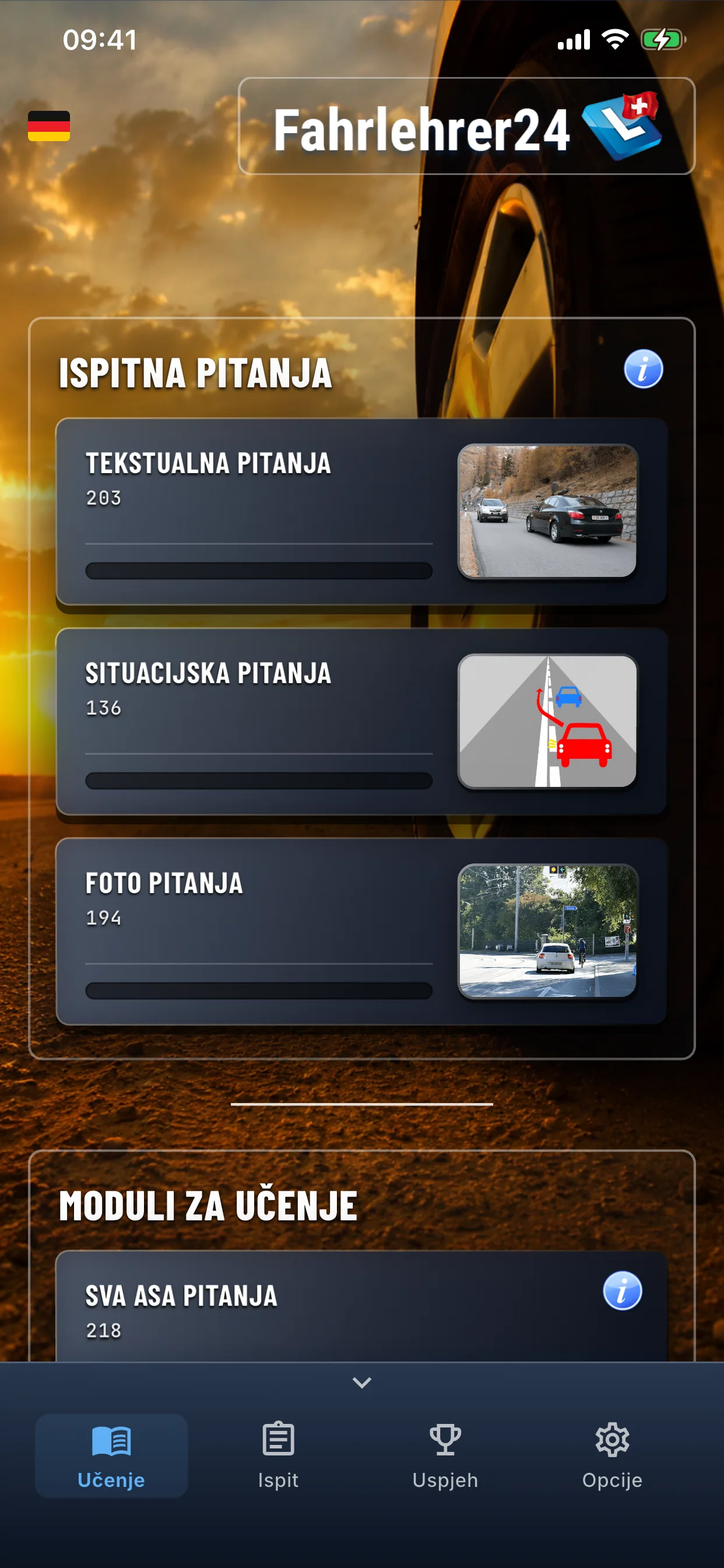 Aplikacija za auto teoriju – individualno učenje u načinu učenja