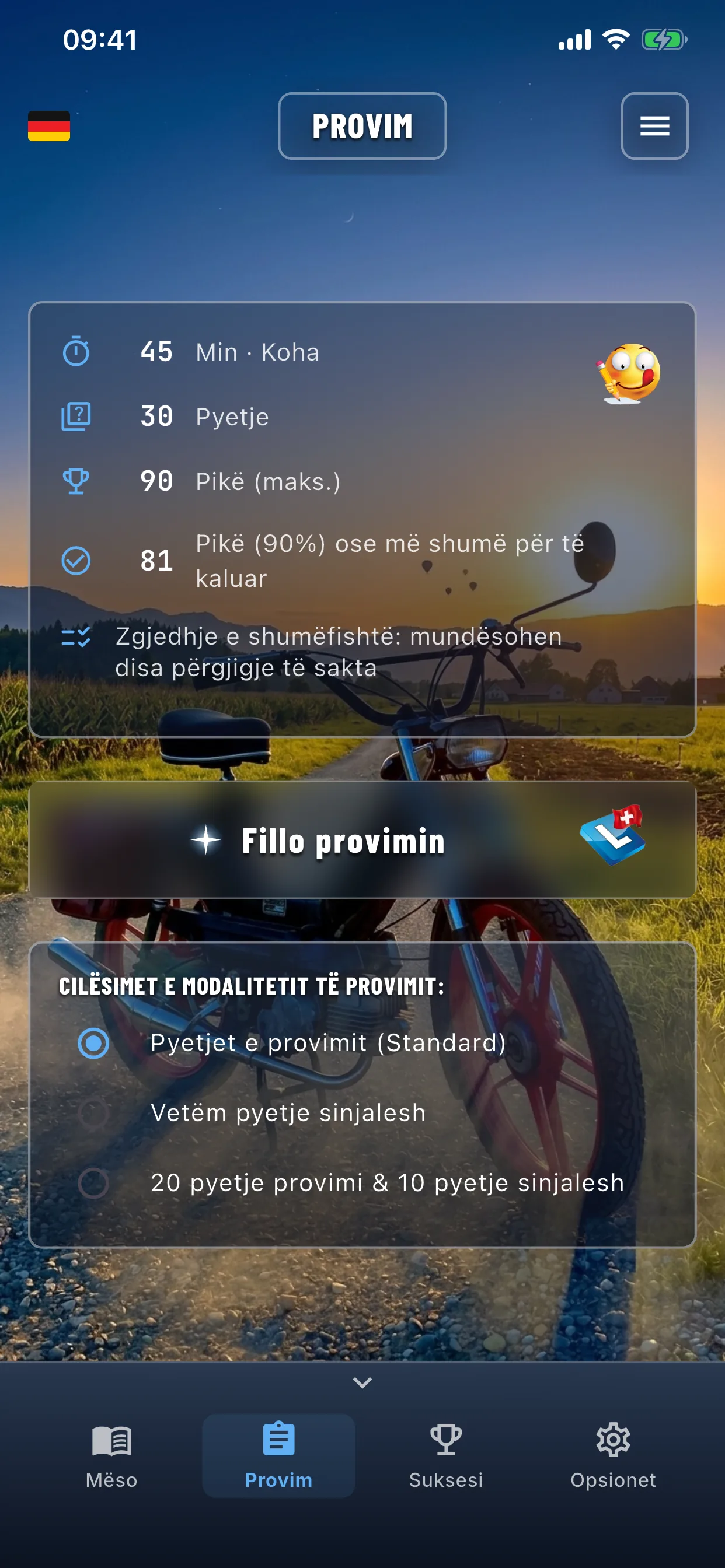 Aplikacioni i teorisë së mopedit – simulim provimi në modalitetin e provimit