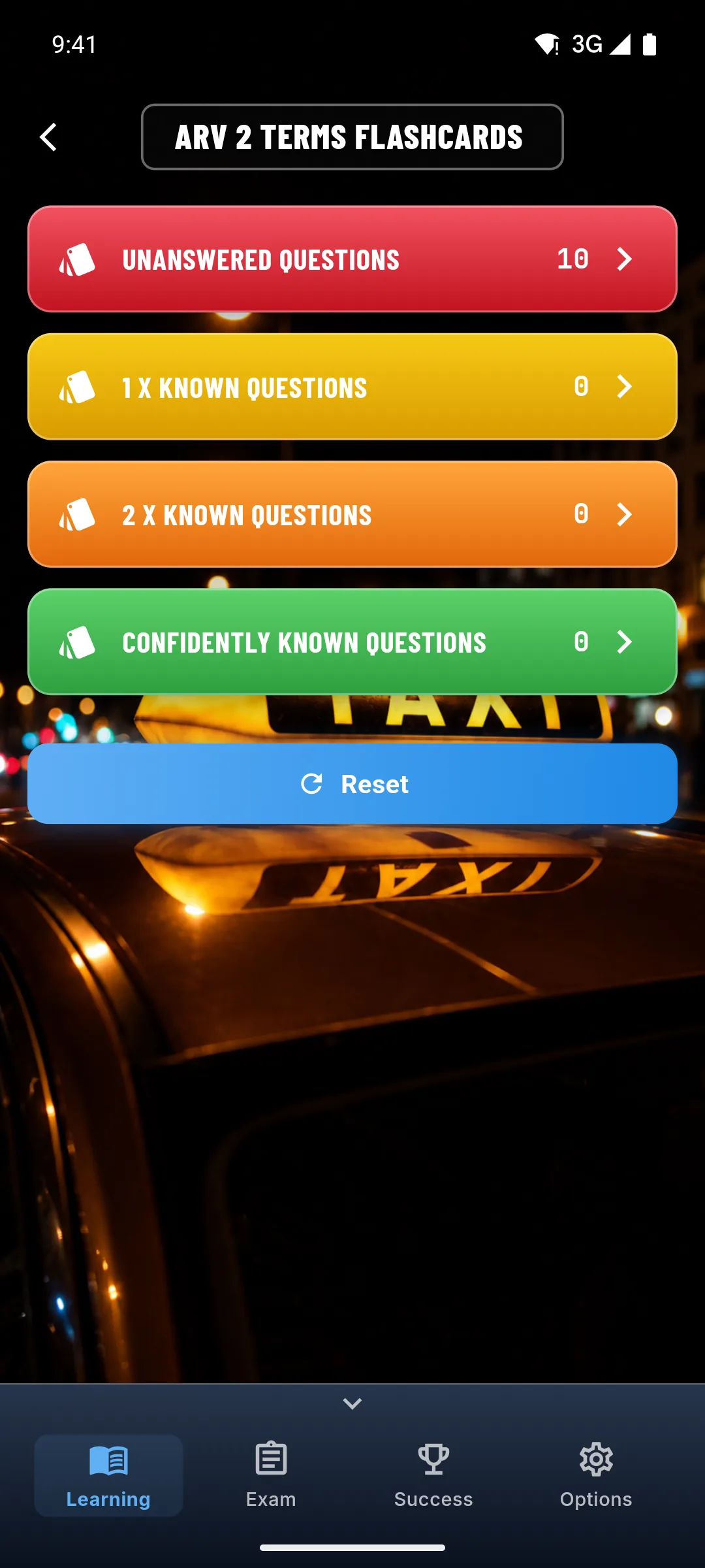 Taxi theory app – flashcards for revision