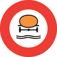 Verbot für Fahrzeuge mit wassergefährdender Ladung