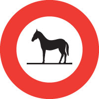 Verbot für Tiere – Vorschriftssignale Schweiz Signal 2.12