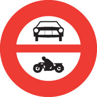 Verbot für Motorwagen und Motorräder