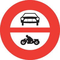 Verbot für Motorwagen und Motorräder