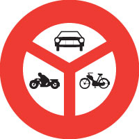 Verbot für Motorwagen, Motorräder und Motorfahrräder