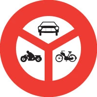 Verbot für Motorwagen, Motorräder und Motorfahrräder