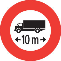 Maximum Length – Regulatory Signs Switzerland Sign 2.20