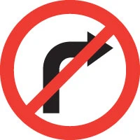 Abbiegen nach rechts verboten