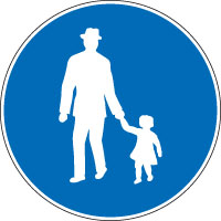 Fussweg (obligatorisch) – Vorschriftssignal Schweiz Signal 2.61