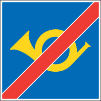 Ende Bergpoststrasse – Hinweissignale Schweiz Signal 4.06