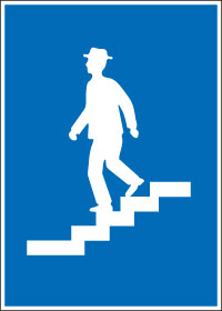 Sottopassaggio (scala discendente) – Segnali di indicazione Svizzera Segnale 4.12